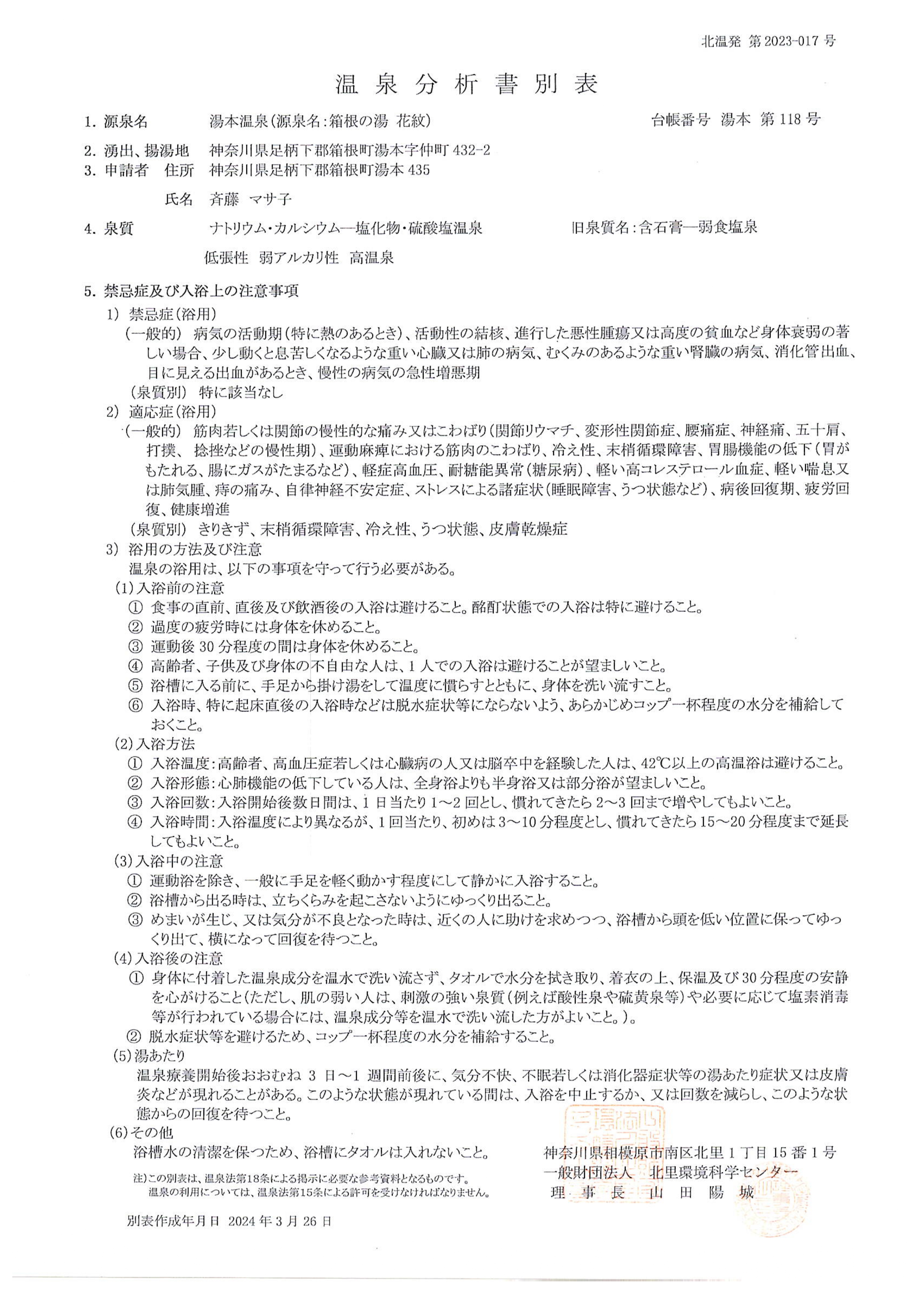 Hakone KAMON Hot Spring Analysis Report